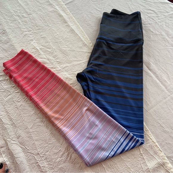 Beyond Yoga Lux Summer Shades Ombré Striped Leggings Size Small - Picture 11 of 14